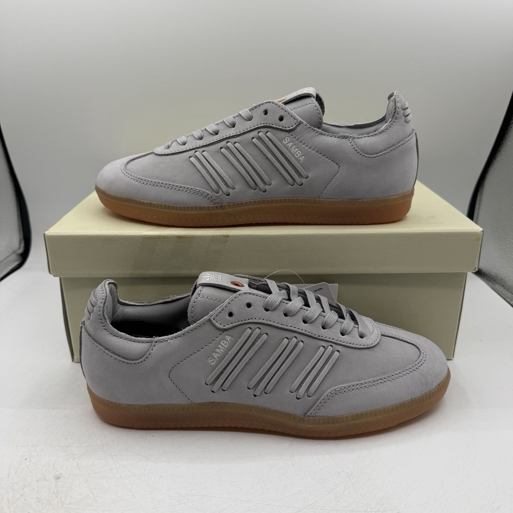 Adidas Samba Shoes Womens Sz 5 Clear Onyx Grey Leather Casual Sneakers BY2833